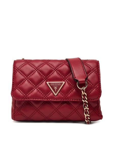 Guess Torebka Giully II Mini HWQG96 73740 Czerwony. Czerwone listonoszki damskie Guess, z aplikacjami, ze skóry, bez dodatków. Za 544.99 zł.