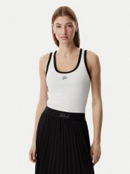 KARL LAGERFELD Top B2W17003 Biały Slim Fit. Białe topy damskie Karl Lagerfeld, l, bez wzorów, z bawełny, bez ramiączek. Za 389.99 zł.