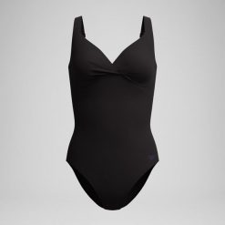 Damski kostium kąpielowy 1-częściowy Speedo Cross Knot Shaping. Czarne stroje jednoczęściowe damskie Speedo, bez wzorów, moda ciążowa. Za 290.85 zł.