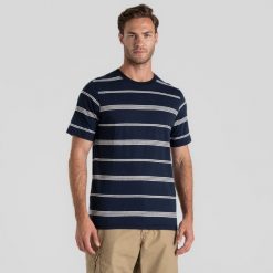 Koszulka bawełniana męska Craghoppers Buffon Short Sleeved T-Shirt. Niebieskie bielizna termoaktywna męska CRAGHOPPERS, m, bez wzorów, z bawełny, bez kołnierzyka. Za 135.99 zł.