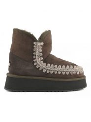 Mou Skórzane botki zimowe w kolorze brązowym rozmiar: 40. Brązowe botki damskie Mou, na zimę, ze skóry, bez obcasa, na platformie, bez zapięcia. Za 643.99 zł.