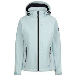 Trespass Fryatt - Damska kurtka typu softshell Seafoam Marl. Niebieskie kurtki softshell damskie Trespass, z aplikacjami, z gumy, bez kaptura. Za 367.10 zł.