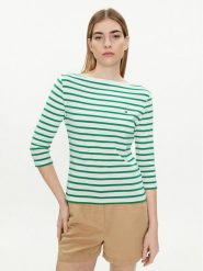 Tommy Hilfiger Bluzka New Cody WW0WW40589 Zielony Slim Fit. Zielone bluzki damskie Tommy Hilfiger, l, bez wzorów, z bawełny, bez ramiączek. Za 169.99 zł.