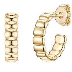 Glanzstücke München Srebrne kolczyki kreole srebro wysokiej próby żółte złoto Kolczyki koła 1 ct Damski. Szare kolczyki damskie Glanzstücke München, srebrne. Za 199.99 zł.