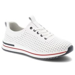 Półbuty damskie S.Barski, sportowe ze skóry naturalnej perforowana cholewka sznurowane lekka amortyzująca podeszwa, białe, LR61-7072. Białe półbuty damskie S.BARSKI, bez wzorów, ze skóry, eleganckie, bez obcasa. Za 189.00 zł.