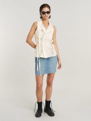 G-Star Top w kolorze kremowym rozmiar: S. Brązowe topy damskie G-Star, s, bez wzorów, z bawełny, bez kołnierzyka. Za 223.99 zł.