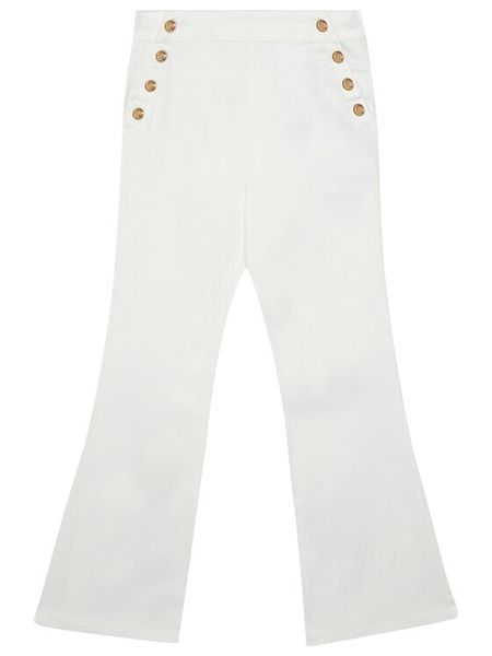 Guess Spodnie materiałowe J6RB09 WF7H0 Biały Bootcut Fit. Białe spodnie dziewczęce Guess, z bawełny. Za 329.99 zł.