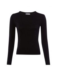 Marie Lund Sweter z dzianiny Kobiety Sztuczne włókno czarny, XXL. Czarne swetry klasyczne damskie Marie Lund, xxl, z dzianiny, bez kołnierzyka. Za 199.95 zł.