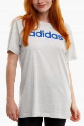 Koszulka damska adidas Essentials Linear Loose Tee. Białe bluzki sportowe damskie Adidas, xs, z bawełny, bez kołnierzyka, bez ramiączek. Za 69.99 zł.
