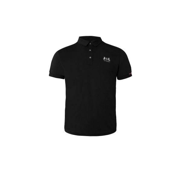 Funkcjonalna koszulka polo do jazdy konnej B Vertigo Flynn. Czarne koszulki polo męskie B VERTIGO, na lato, l, bez wzorów, z materiału, bez ramiączek. Za 197.50 zł.