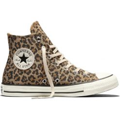 Buty sportowe Converse Chuck Taylor All Star Leopard Jacquard. Brązowe buty sportowe na co dzień damskie Converse, bez wzorów, z materiału. Za 590.00 zł.