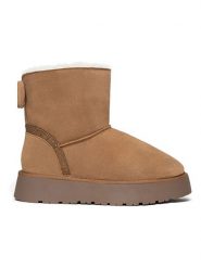 Gooce Skórzane botki zimowe "Mercy" w kolorze jasnobrązowym rozmiar: 38. Brązowe botki damskie Gooce, na zimę, bez obcasa, na platformie, bez zapięcia. Za 204.96 zł.