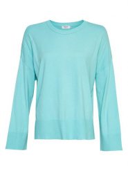 MOSS COPENHAGEN Sweter "Dalinda" w kolorze turkusowym rozmiar: S/M. Niebieskie swetry klasyczne damskie MOSS COPENHAGEN, m, bez kołnierzyka. Za 83.42 zł.