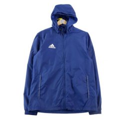 Kurtka przeciwwiatrowa męska Core 15 Rain Jacket. Niebieskie kurtki treningowe męskie Adidas, m, bez wzorów, na fitness i siłownię. Za 146.96 zł.