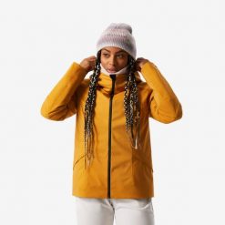 Kurtka narciarska damska Wedze 500. Brązowe kurtki narciarskie i snowboardowe damskie WED'ZE, s, bez wzorów, z materiału, bez kaptura, narciarskie. Za 399.99 zł.