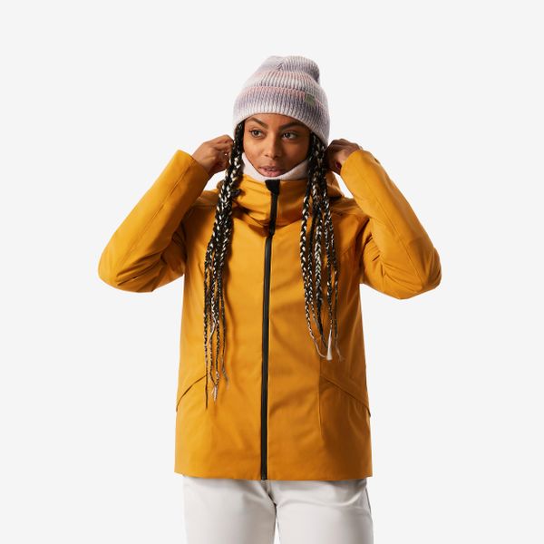 Kurtka narciarska damska Wedze 500. Brązowe kurtki narciarskie i snowboardowe damskie WED'ZE, s, bez wzorów, z materiału, bez kaptura, narciarskie. Za 399.99 zł.