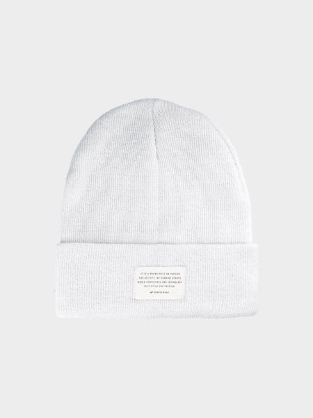 4F Czapka zimowa uniseks - biała Uniwersalny. Białe czapki męskie 4f, na zimę, bez wzorów, z poliesteru, klasyczne. W wyprzedaży za 39.99 zł.