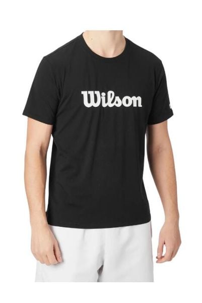 Koszulka Wilson Team Graphic. Czarne t-shirty sportowe męskie Wilson, m, z materiału, bez ramiączek, do biegania. Za 145.00 zł.