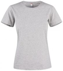 Clique Premium Fashion-T Women – Premium koszulka 100% bawełny. Szare t-shirty damskie CLIQUE, xl, bez wzorów, z bawełny, bez kołnierzyka. Za 118.39 zł.