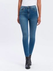 Cross Jeans Dżinsy - Skinny fit - w kolorze niebieskim rozmiar: W33/L32. Niebieskie jeansy damskie Cross Jeans, z podwyższonym stanem. Za 78.28 zł.