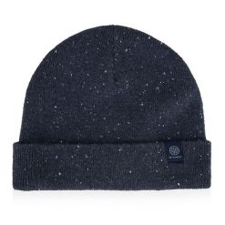 Męska wywijana czapka zimowa WINTER BETLEWSKI® granatowy. Niebieskie czapki męskie na zimę, bez wzorów. Za 24.60 zł.