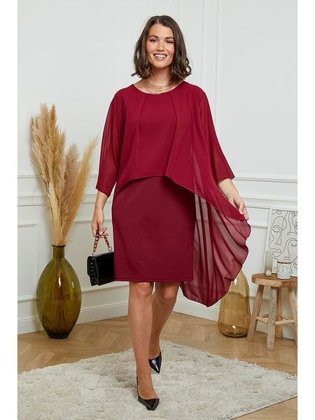 Curvy Lady Sukienka w kolorze czerwonym rozmiar: 48/50. Czerwone sukienki damskie Curvy Lady, bez wzorów, klasyczne, bez kołnierzyka, bez ramiączek, mini. Za 134.85 zł.