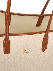 Tommy Hilfiger Torebka Th Monoplay Tote Le AW0AW17416 Beżowy. Brązowe torebki klasyczne damskie Tommy Hilfiger, bez wzorów, ze skóry, bez dodatków. Za 849.99 zł.