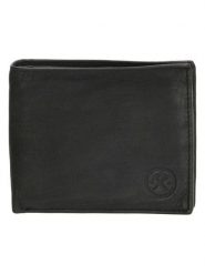 HIDE & STITCHES Skórzany portfel w kolorze czarnym - 11 x 9 x 2 cm rozmiar: onesize. Czarne portfele męskie HIDE & STITCHES, bez wzorów, z materiału. Za 65.45 zł.