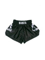 Spodenki do Muay Thai męskie Manto Dual. Czarne szorty męskie Manto, bez wzorów, z materiału. Za 129.00 zł.