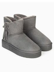 ISLAND BOOT Botki zimowe "Cullen" w kolorze szarym rozmiar: 39. Szare botki damskie Island Boot, na zimę, bez obcasa, bez zapięcia. Za 169.26 zł.