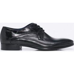 Badura - Półbuty. Czarne buty wizytowe męskie Badura, z materiału, bez zapięcia. W wyprzedaży za 179.90 zł.