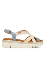 Pikolinos Sandały Palma W4N-0650C2 Granatowy. Niebieskie sandały damskie Pikolinos, bez wzorów, ze skóry, bez obcasa, na płaskiej podeszwie. Za 559.99 zł.