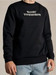 Bluza crewneck z napisem - czarny. Czarne bluzy bez kaptura męskie Sinsay, l. Za 29.99 zł.