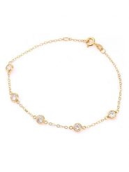 Revoni Złota bransoletka z cyrkoniami rozmiar: onesize. Żółte bransoletki damskie Revoni, złote. Za 587.99 zł.