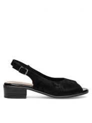 Go Soft Sandały WI23-LUCY-04 Czarny. Czarne sandały damskie GO SOFT, bez wzorów, ze skóry, bez obcasa, na płaskiej podeszwie. Za 169.99 zł.