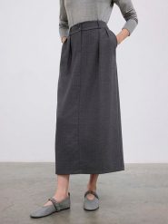 BGN Spódnica w kolorze antracytowym rozmiar: 40. Czarne spódniczki damskie BGN, bez wzorów, z podwyższonym stanem, maxi, proste. Za 106.38 zł.