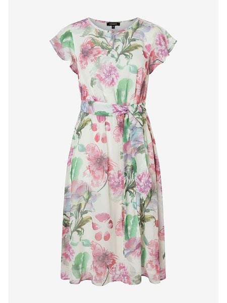 More & More Sukienka w kolorze biało-jasnoróżowym rozmiar: 42. Białe sukienki damskie MORE & MORE, na co dzień, bez wzorów, z tkaniny, bez kołnierzyka, bez ramiączek, mini, proste. Za 187.52 zł.