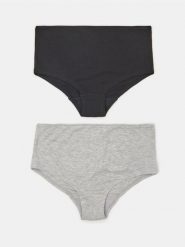 Bawełniane prążkowane bokserki 2 pack - wielobarwny. Bokserki i panty damskie Sinsay, l, bez wzorów, z bawełny. Za 19.99 zł.