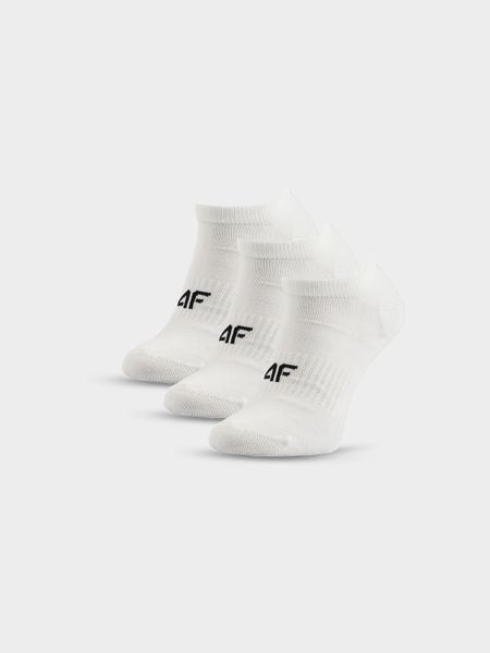 4F Skarpetki krótkie (3-pack) damskie - białe 35-38. Białe skarpetki damskie 4f, bez wzorów, z bawełny. Za 49.99 zł.