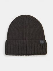 Czapka beanie z naszywką - brązowy. Brązowe czapki męskie Sinsay, z aplikacjami. Za 15.99 zł.