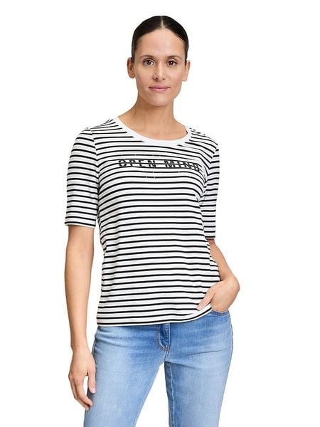 Betty Barclay Koszulka w kolorze biało-czarnym rozmiar: 38. Białe t-shirty damskie Betty Barclay, bez wzorów, bez kołnierzyka. Za 65.69 zł.
