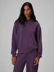 4F Bluza dresowa regular z kapturem damska - fioletowa S. Fioletowe bluzy sportowe damskie 4f, s, z dresówki. Za 169.99 zł.