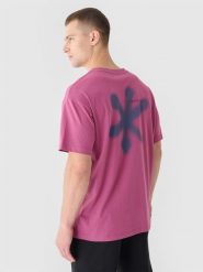 4F T-shirt oversize z nadrukiem męski - czerwony L. Czerwone t-shirty męskie 4f, l, bez wzorów, z bawełny, bez kołnierzyka. W wyprzedaży za 29.99 zł.