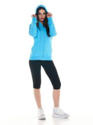 Bluza z bawełna z kaptur na co dzień na siłownię. Niebieskie bluzy z kapturem damskie LEONE 1947 APPAREL, s, z bawełny. Za 147.31 zł.