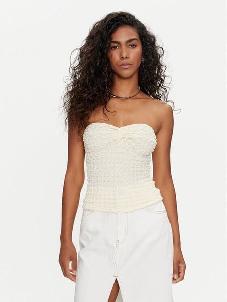 Vila Top Tiro 14106707 Beżowy Regular Fit. Brązowe topy damskie Vila, l, bez wzorów, z syntetyku, bez ramiączek. Za 99.99 zł.