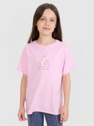 4F T-shirt regular z nadrukiem dziewczęcy - różowy 122 (6-7 lat). Czerwone koszulki dziewczęce 4f, uniwersalny, bez wzorów, z bawełny, bez ramiączek. W wyprzedaży za 19.99 zł.