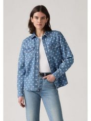 Levi's Koszula dżinsowa w kolorze niebieskim rozmiar: S. Niebieskie koszule damskie Levi's, s, bez wzorów, z bawełny, bez kołnierzyka, bez ramiączek. Za 148.26 zł.
