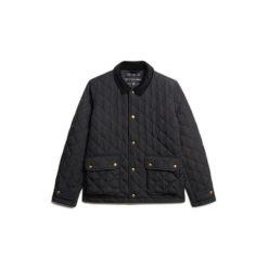 Kurtka puchowa Superdry Estate Coach. Czarne kurtki męskie Superdry., m, bez wzorów, z puchu, eleganckie, bez kaptura. Za 420.50 zł.