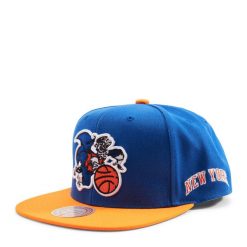 Czapka typu snapback New York Knicks HWC Team Origins. Niebieskie czapki męskie Mitchell & Ness, bez wzorów, sportowe. Za 194.00 zł.