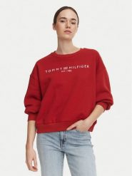 Tommy Hilfiger Bluza WW0WW47831 Czerwony ciemny Regular Fit. Czerwone bluzy bez kaptura damskie Tommy Hilfiger, s, z syntetyku. Za 409.99 zł.